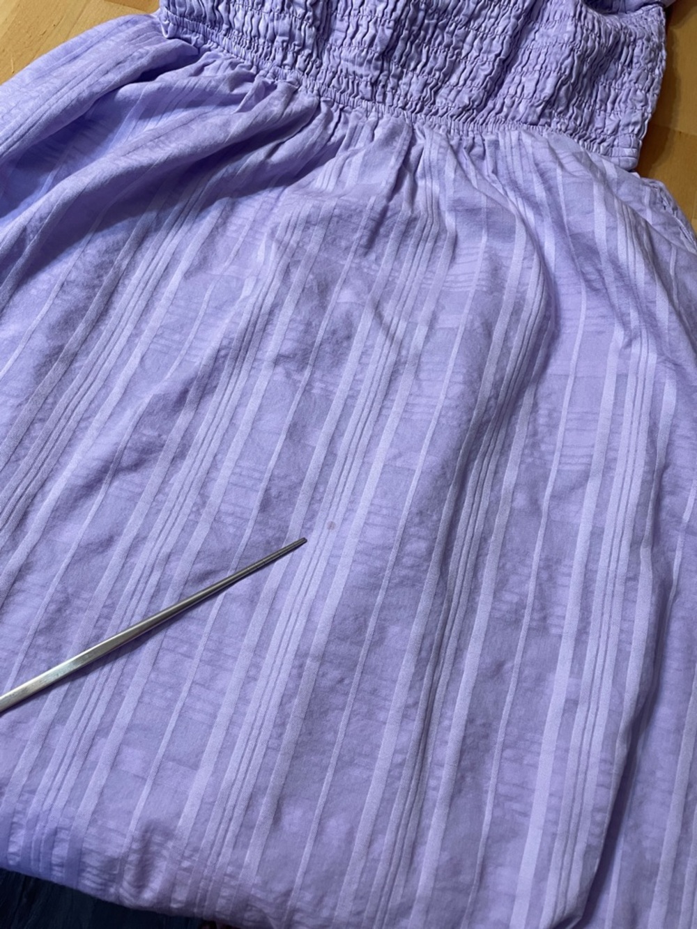 Banana Republic Smocked Ruffle Midi Dress - Lavender - M - Picture 9 of 10